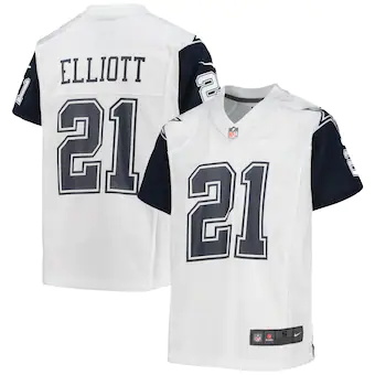 youth nike ezekiel elliott white dallas cowboys alternate g